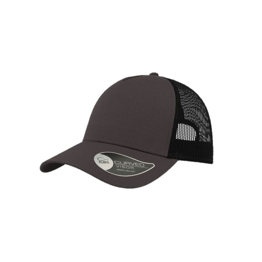 Atlantis Rapper Cotton 5 Panel Trucker Cap / Dark Grey/Black